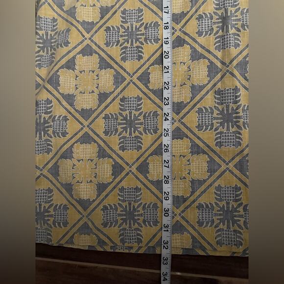 Reyn Spooner Kloth Hawaiian Aloha Quilt Geometric Popover Shirt XXL Yellow Grey - Picture 13 of 13